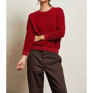 NEW PERFECTWHITETEE ziggy inside-out fleece shrunken sweatshirt in maple